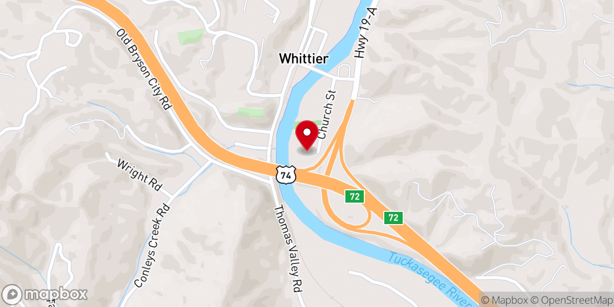 Map showing location of Whittier Church of God