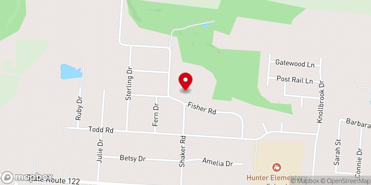 Map showing location of Hunter Community United Methodist Church