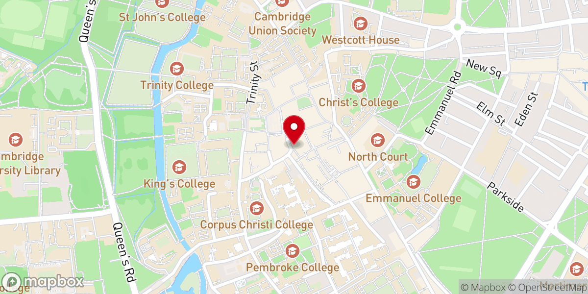 Map showing location of Cambridge University Catholic Chaplaincy