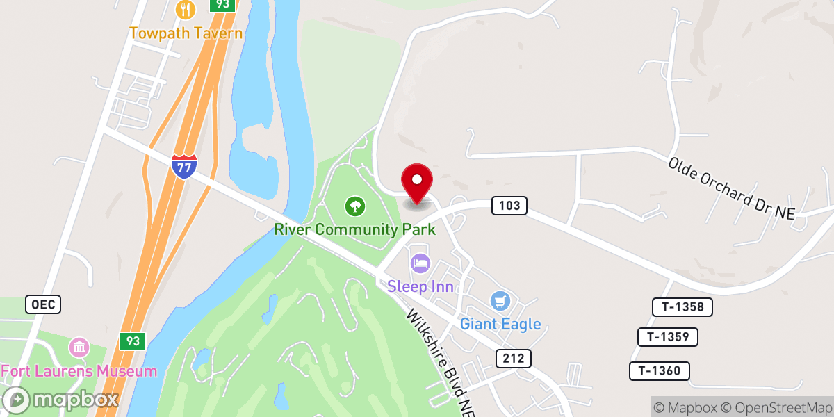 Map showing location of Bible Baptist Church - Tuscarawas County