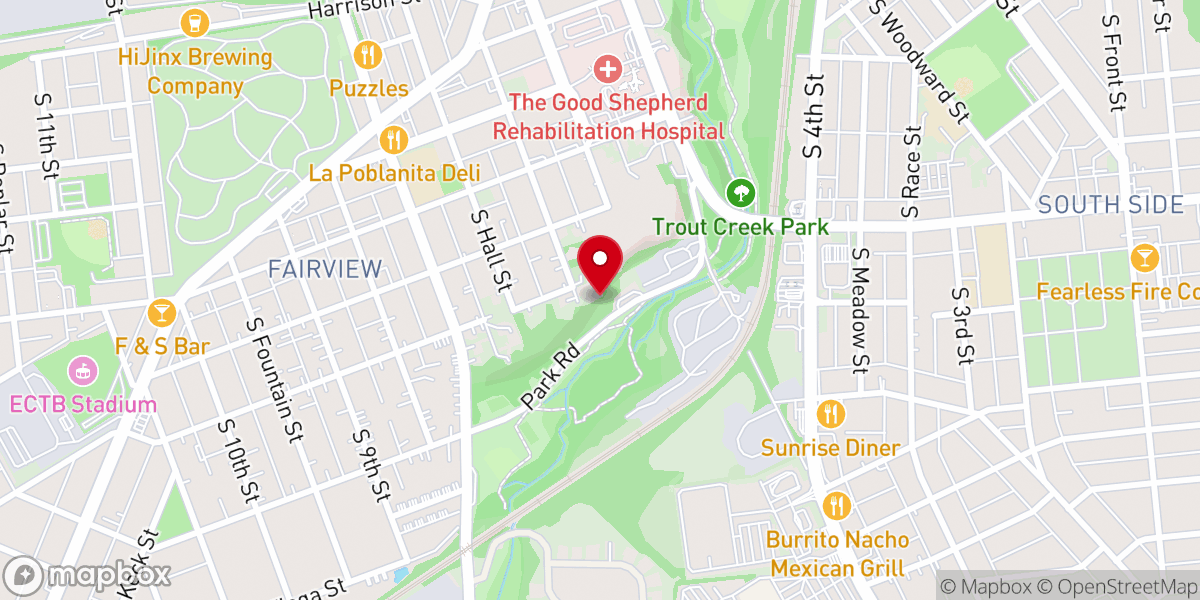 Map showing location of Xariz Family Worship Center