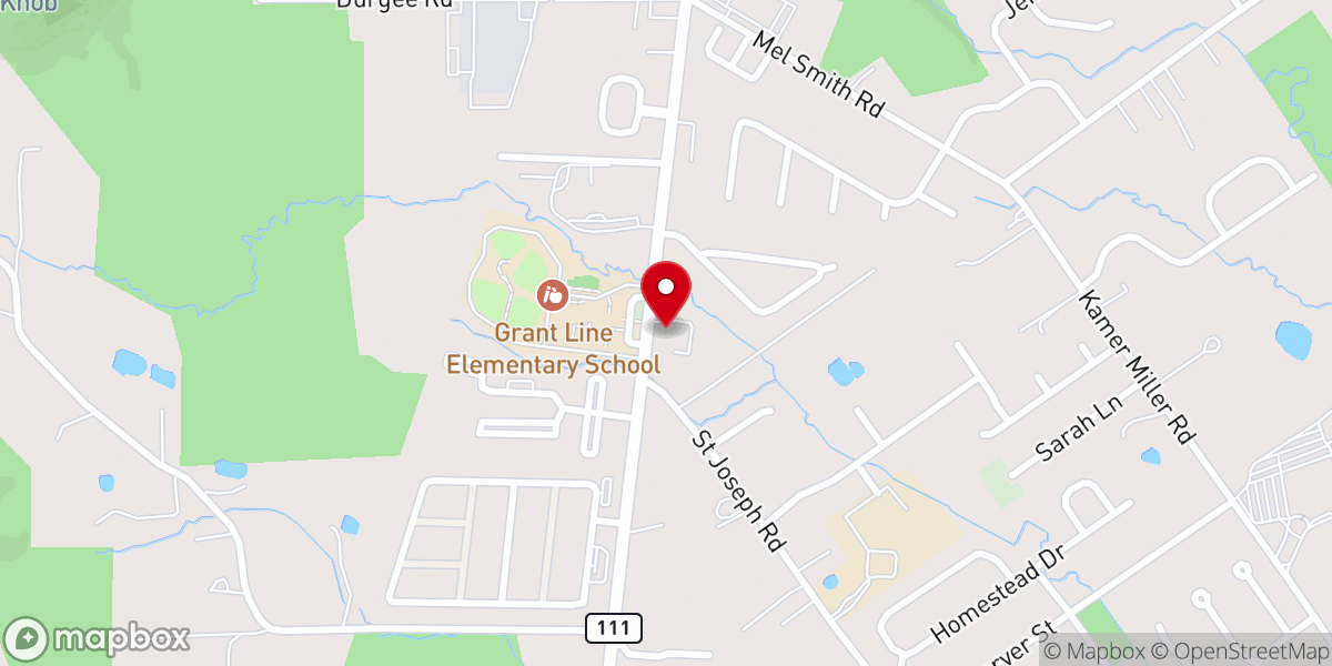 Map showing location of Hillside Church