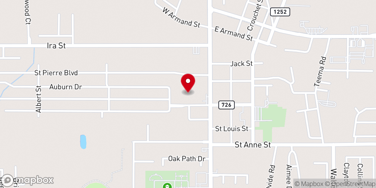 Map showing location of Carencro Catholic School
