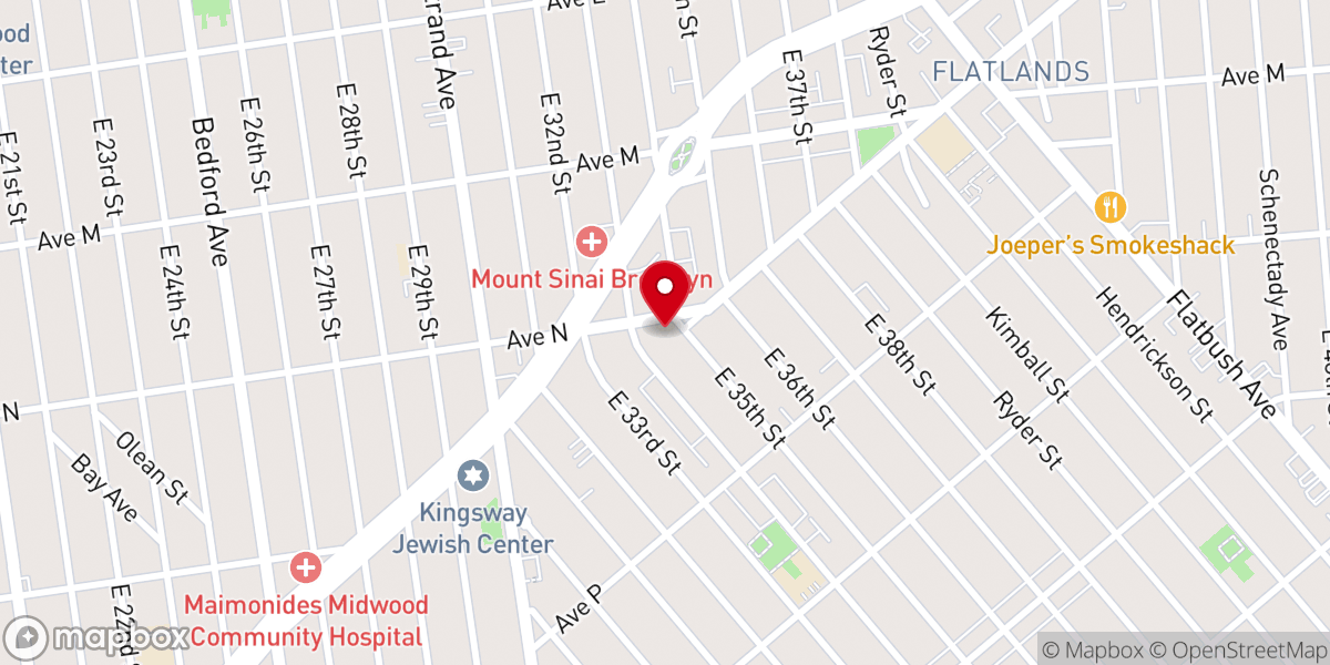 Map showing location of Cong. Adas Yeshurun Bais Moshe of Flatbush