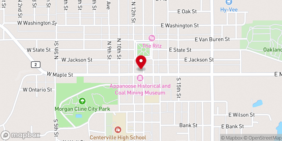Map showing location of First Presbyterian Church