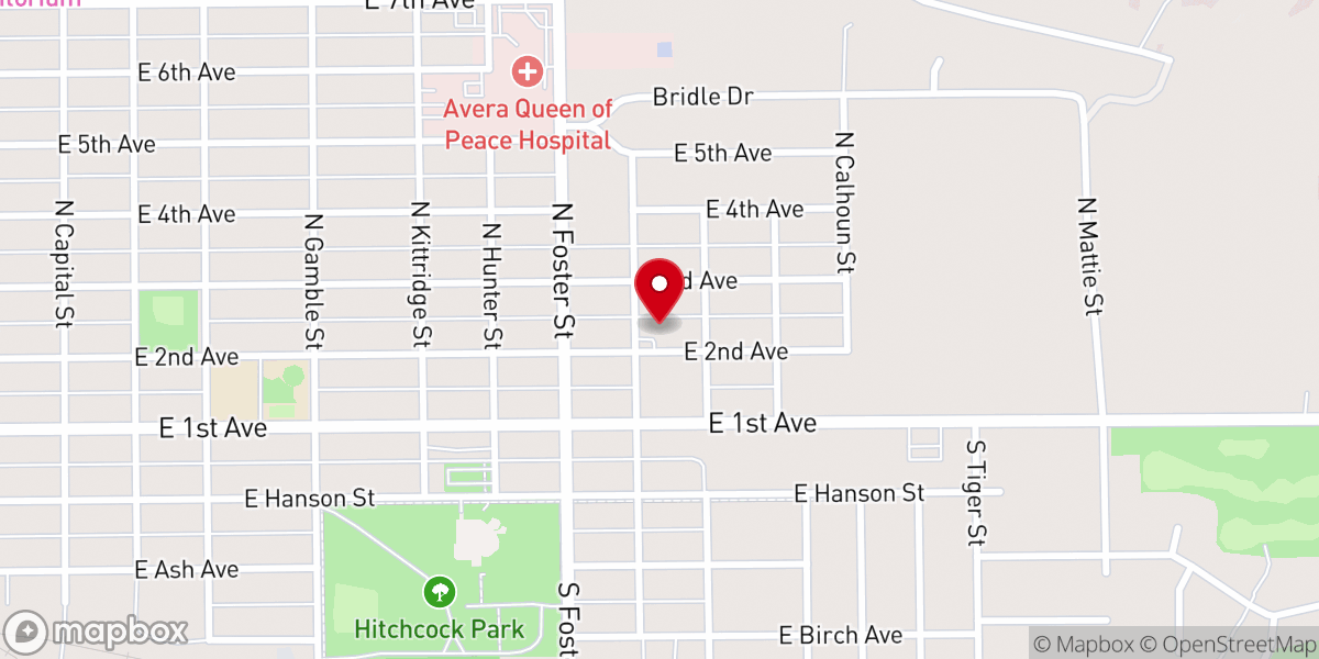 Map showing location of Trinity Lutheran Church