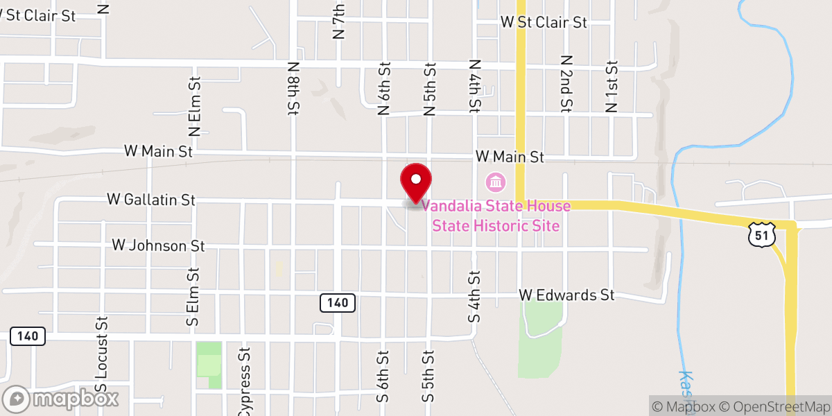 Map showing location of Crown Point Church Office