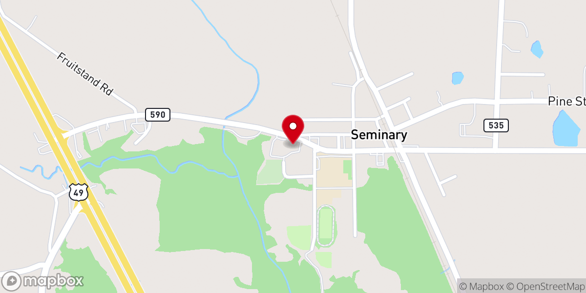 Map showing location of Lebanon Baptist Church