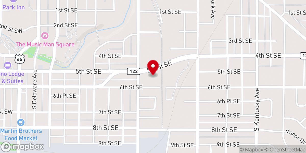Map showing location of Mason City Nazarene
