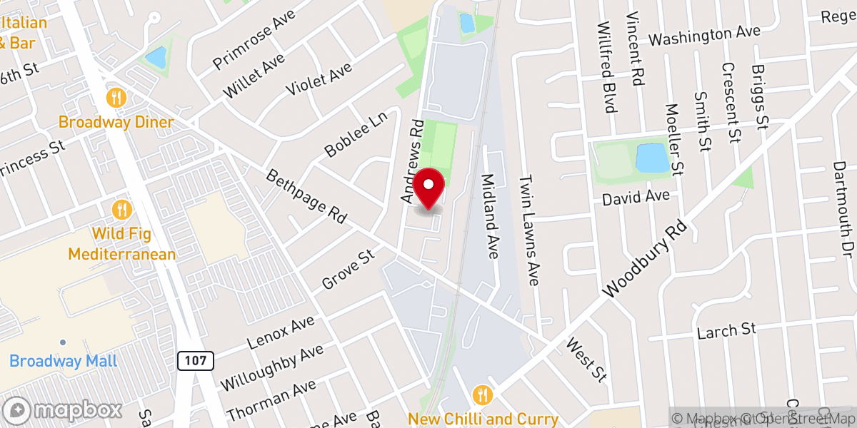 Map showing location of Evergreen Presbyterian Church