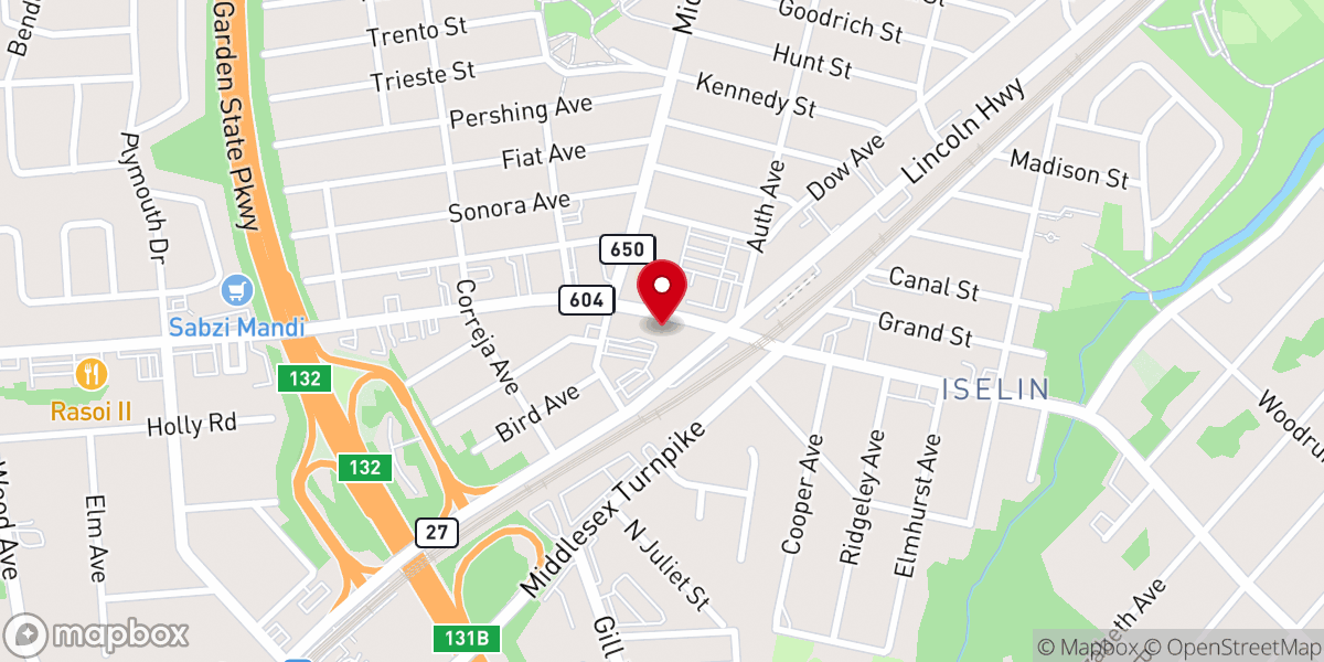 Map showing location of Oak Tree-Iselin Presbyterian Church