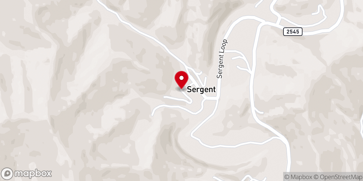 Map showing location of Sergent United Methodist Church