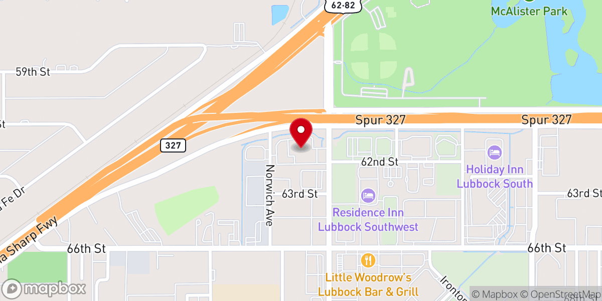 Map showing location of Hillside Christian Church
