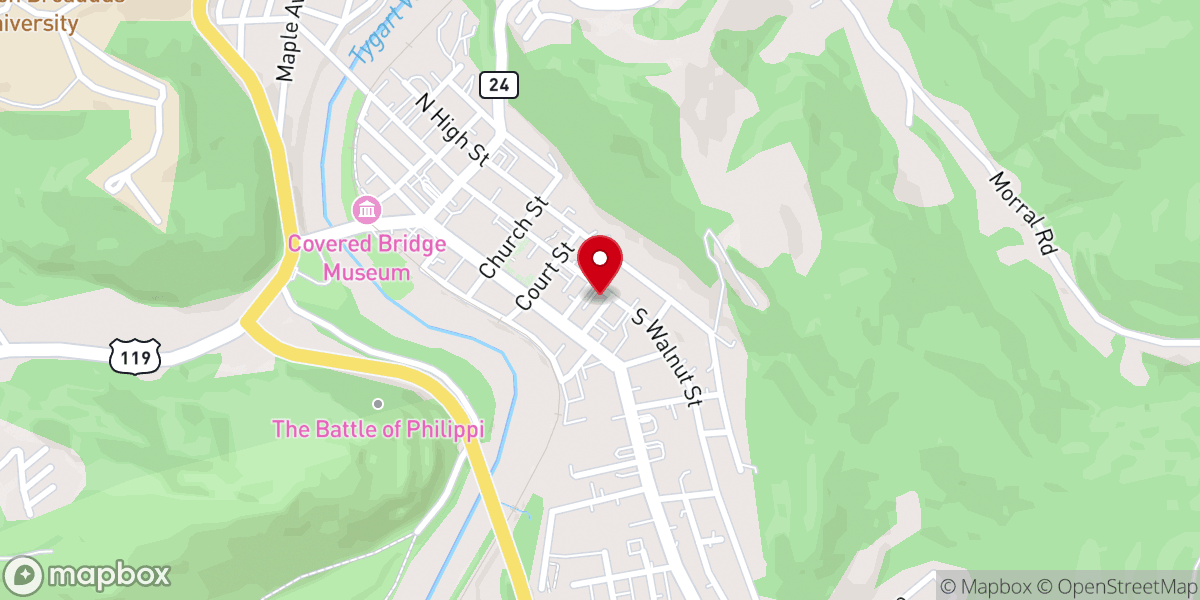 Map showing location of Heart & Hand House