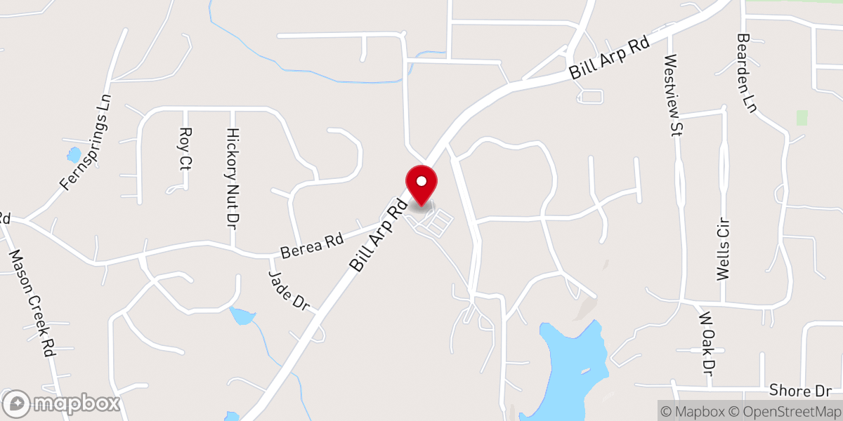 Map showing location of Second Baptist Church Douglasville