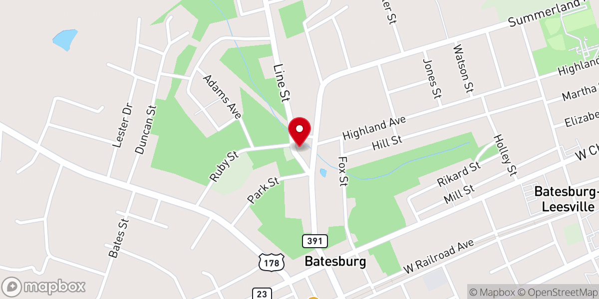 Map showing location of Mt Zion Baptist Church