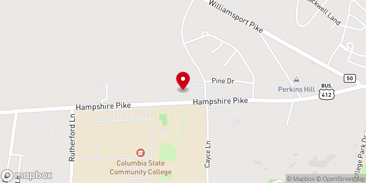 Map showing location of Collegevue Church of Christ