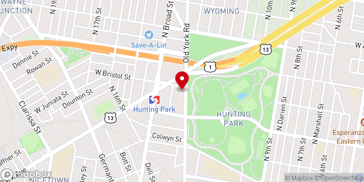 Map showing location of El-Shaddai Baptist Church