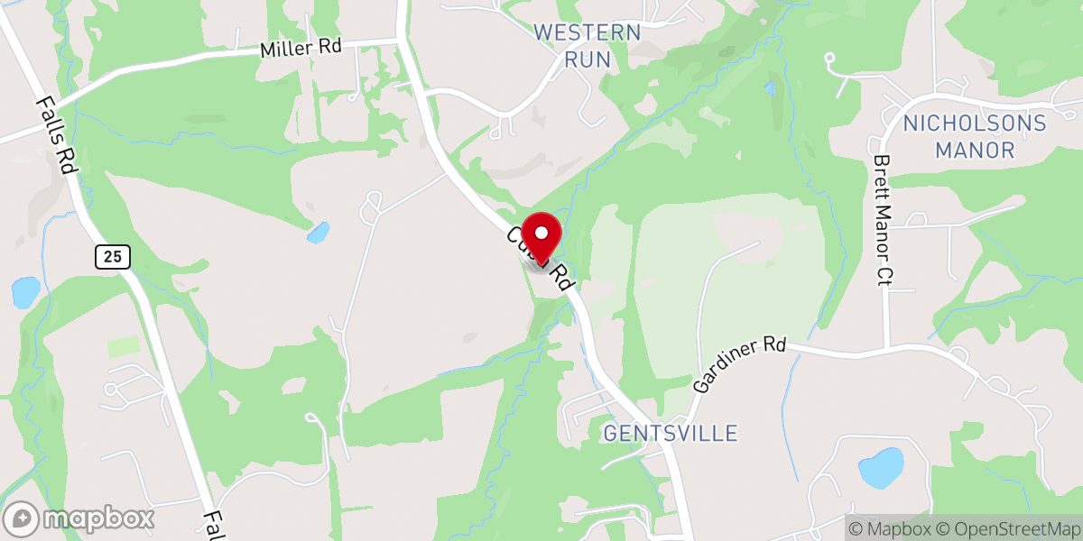 Map showing location of Gough United Methodist Church