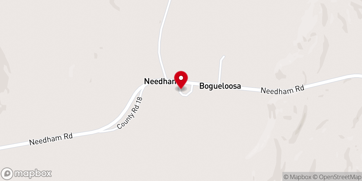 Map showing location of Needham Assembly of God Church