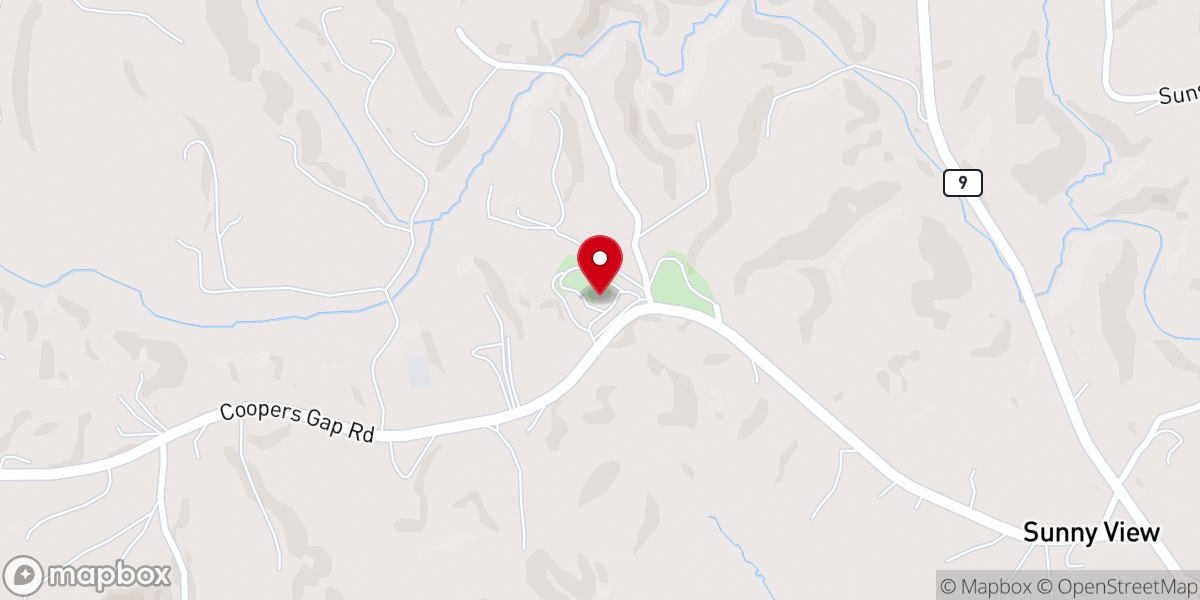 Map showing location of Coopers Gap Baptist Church