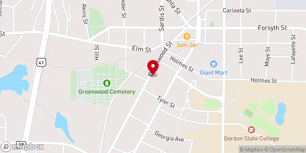 Map showing location of Central Baptist Church