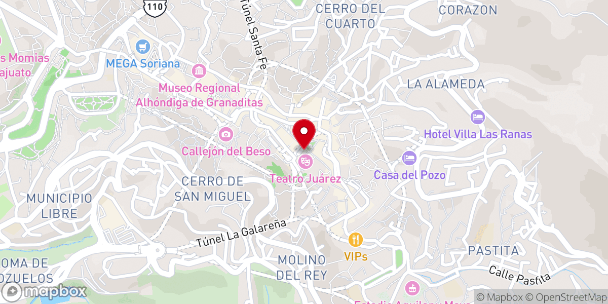 Map showing location of Templo de San Diego de Alcalá