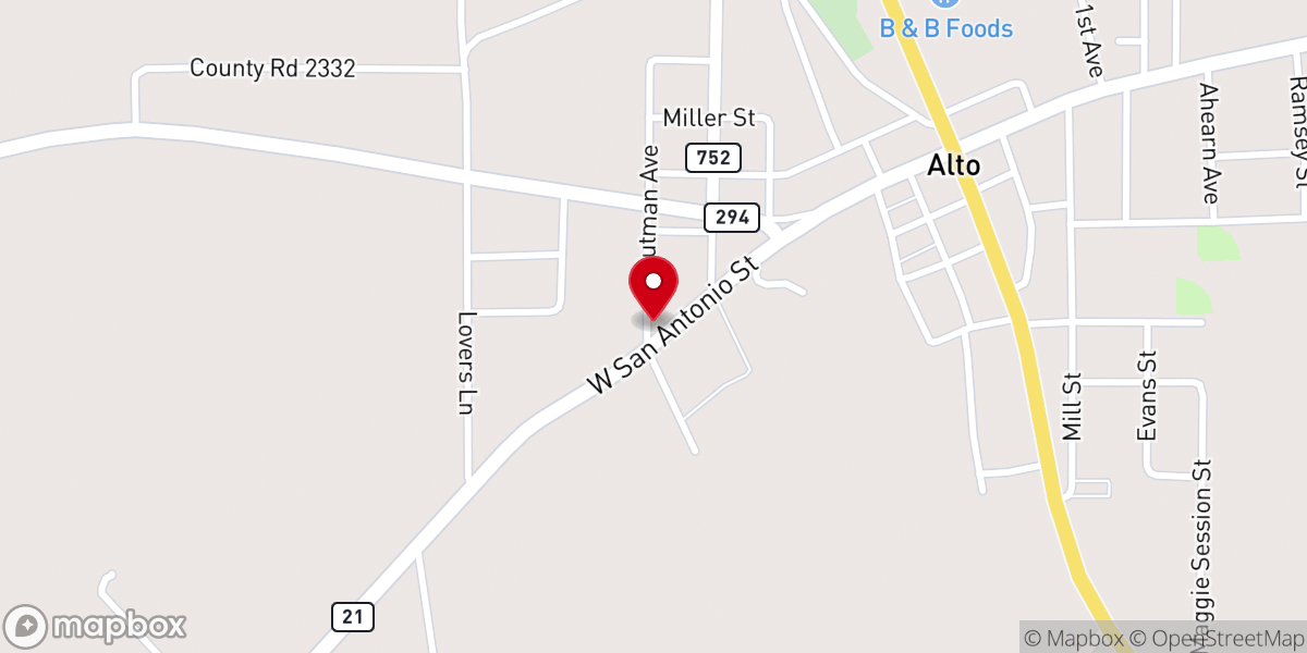Map showing location of Venerable Antonio Margil Catholic Mission