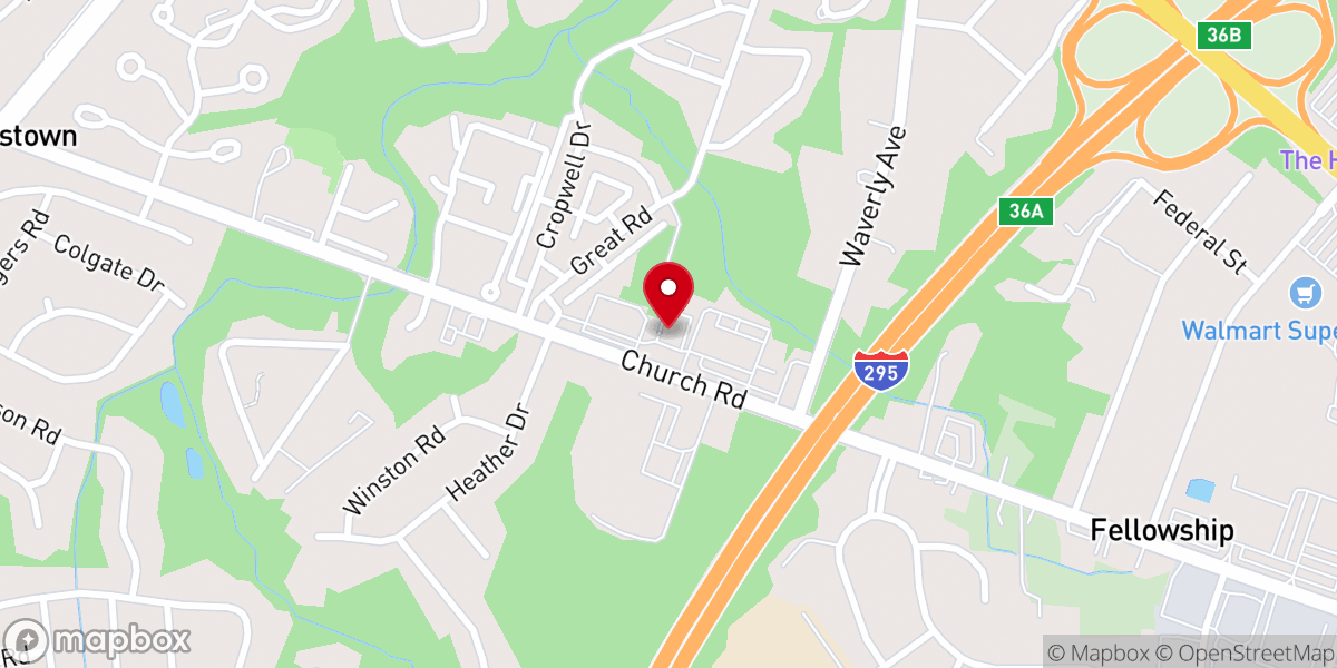 Map showing location of South Jersey Presbyterian Church 남부뉴저지장로교회