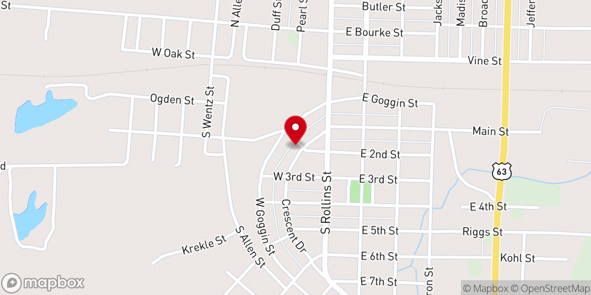 Map showing location of Open Arms Baptist Church