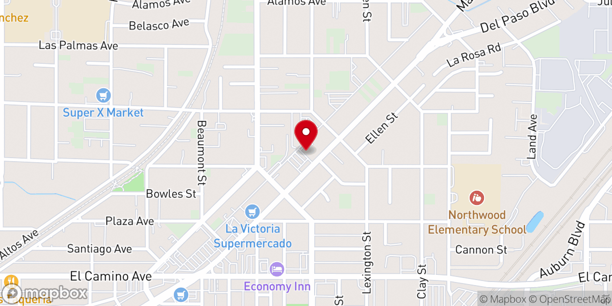 Map showing location of North Church of the Nazarene