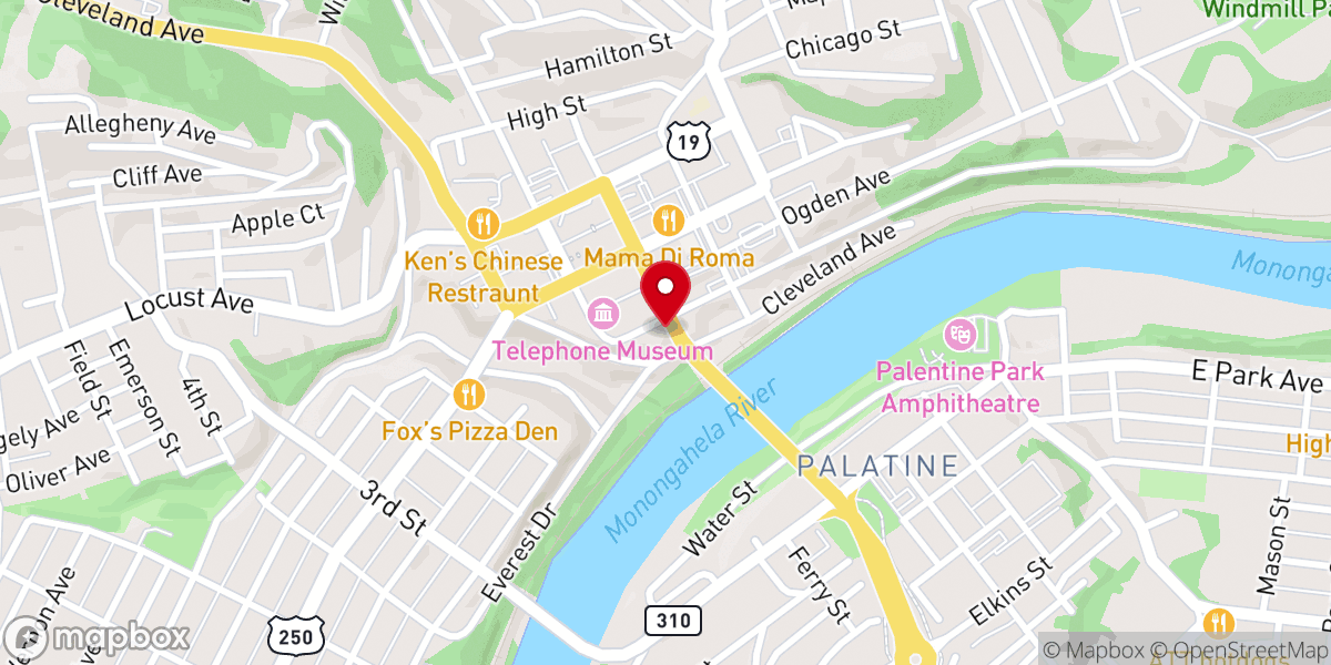 Map showing location of Union Mission of Fairmont