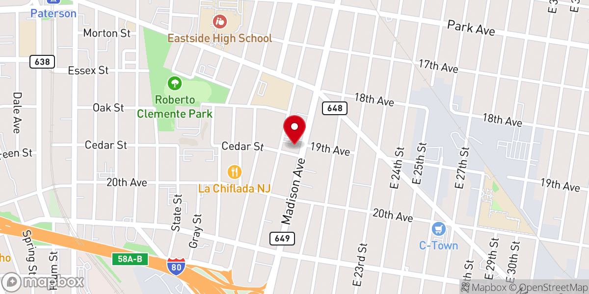 Map showing location of Central Korean Baptist Church