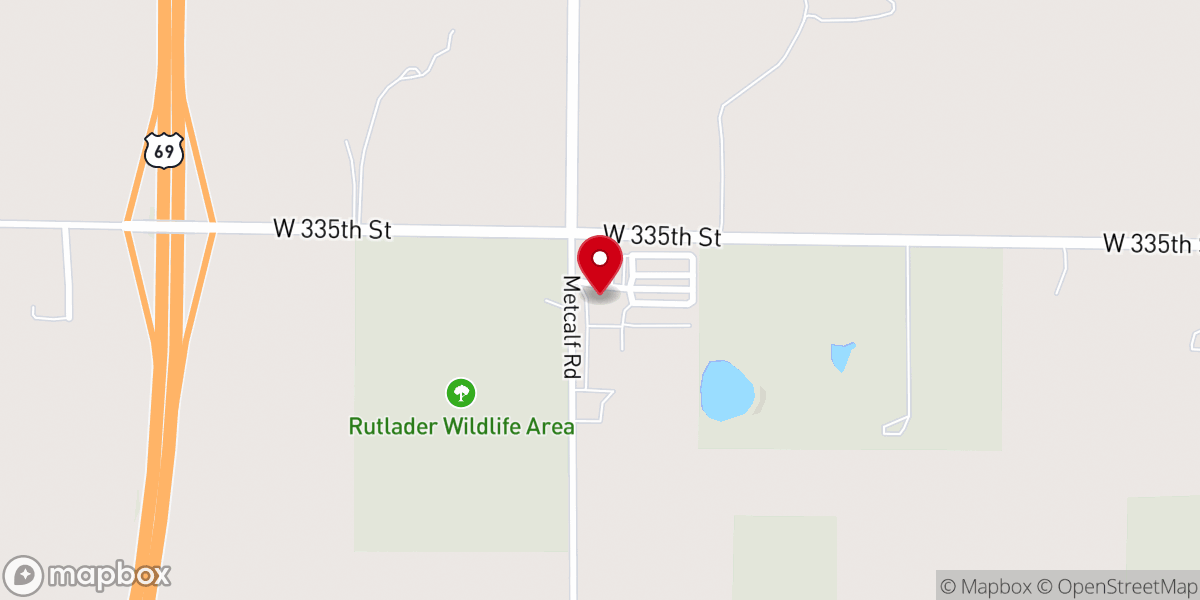 Map showing location of Rutlader Outpost Cowboy Church