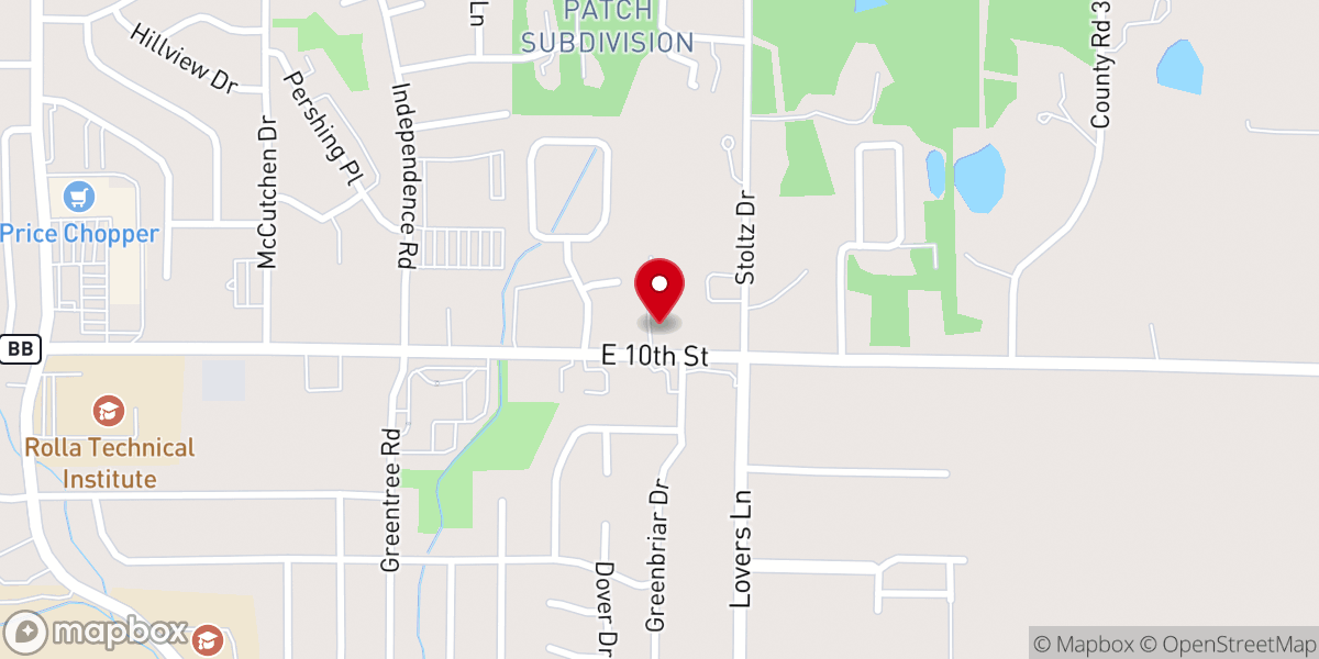 Map showing location of Rolla Bible Church