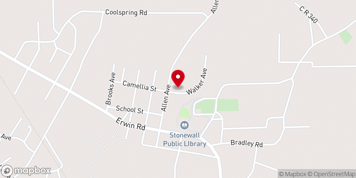 Map showing location of Assembly of God Church