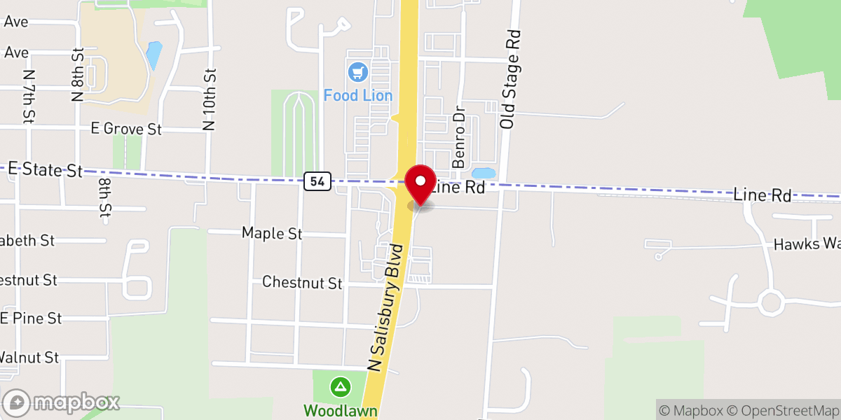 Map showing location of Delmar Prayer Truck