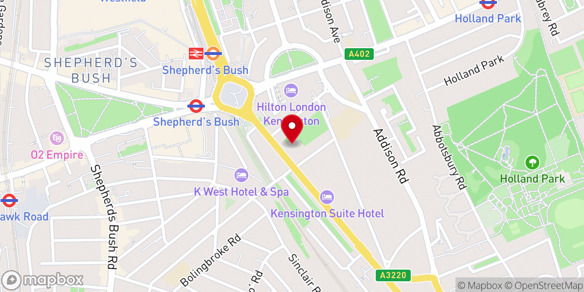 Map showing location of St John the Baptist Church, Holland Road