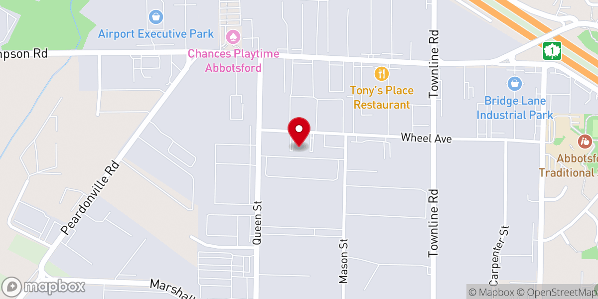 Map showing location of Abbotsford Mission Taxi