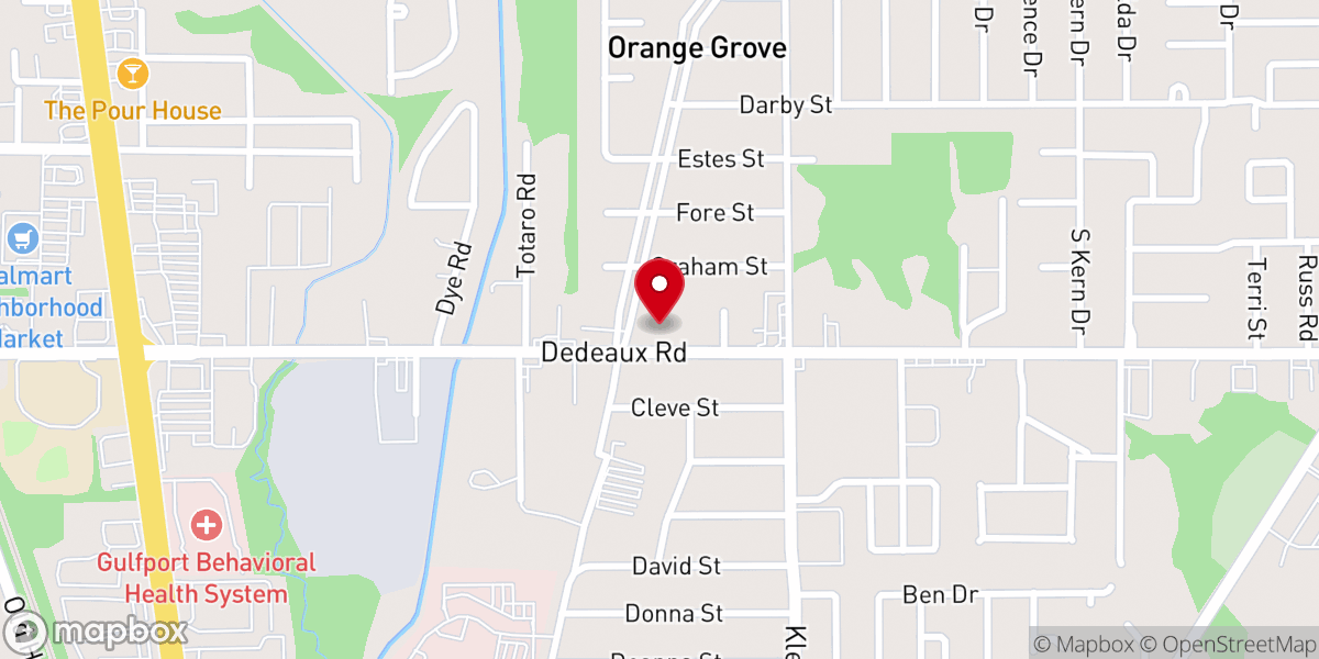 Map showing location of Belaire Church