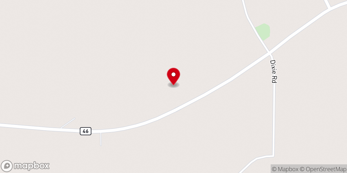 Map showing location of Lower Prairie Creek Missionary Baptist Church