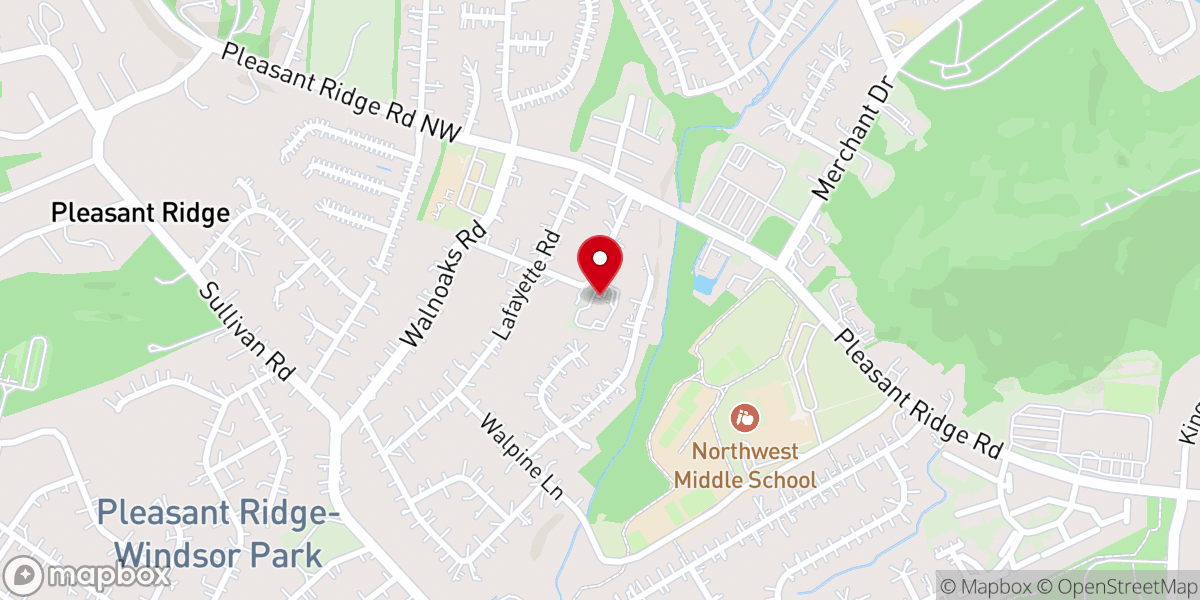 Map showing location of Walridge Baptist Church