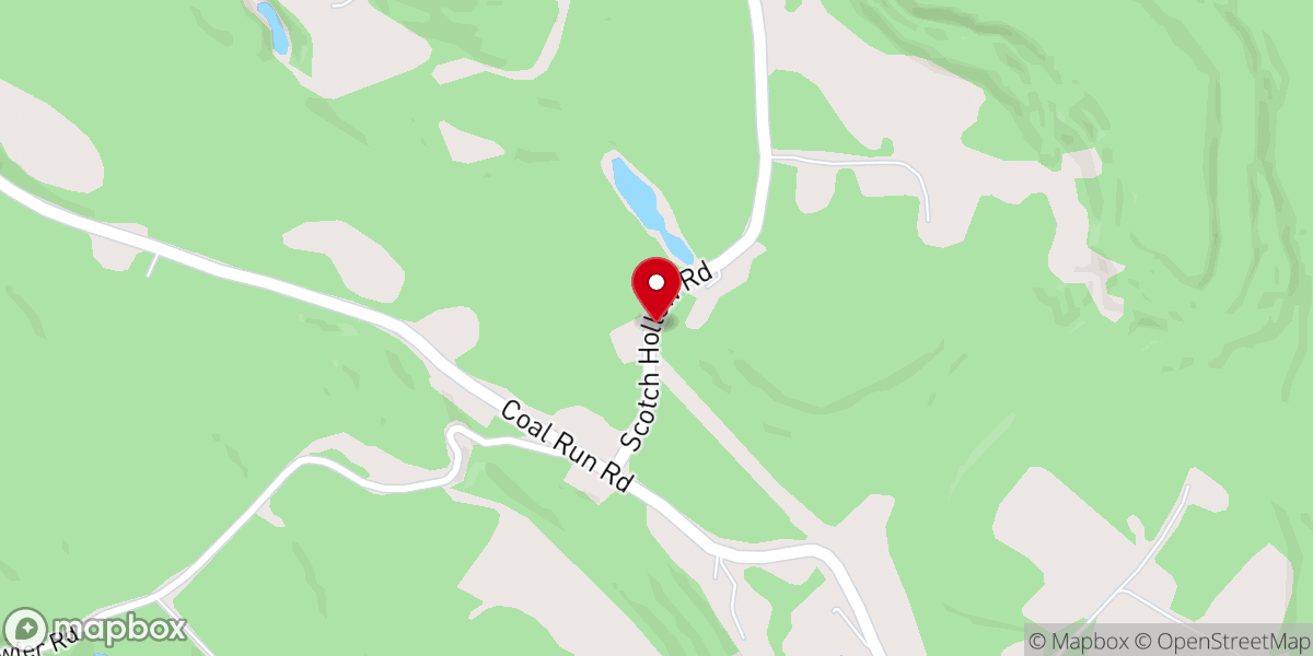 Map showing location of Coal Run Church