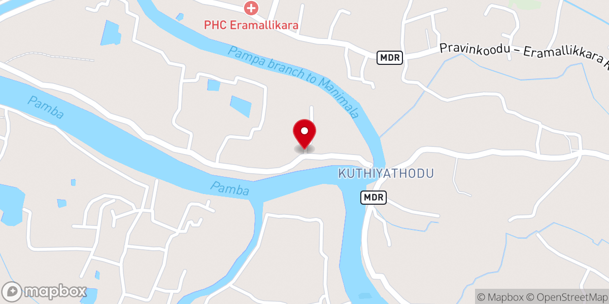 Map showing location of St. Paul's Mar Thoma Syrian Church, Nakkada