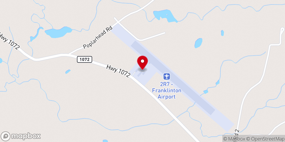 Map showing location of Franklinton Airport (2R7)