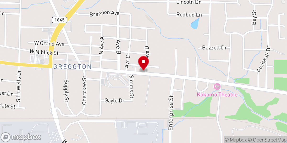 Map showing location of Patsy Lacy Griffith Chapel