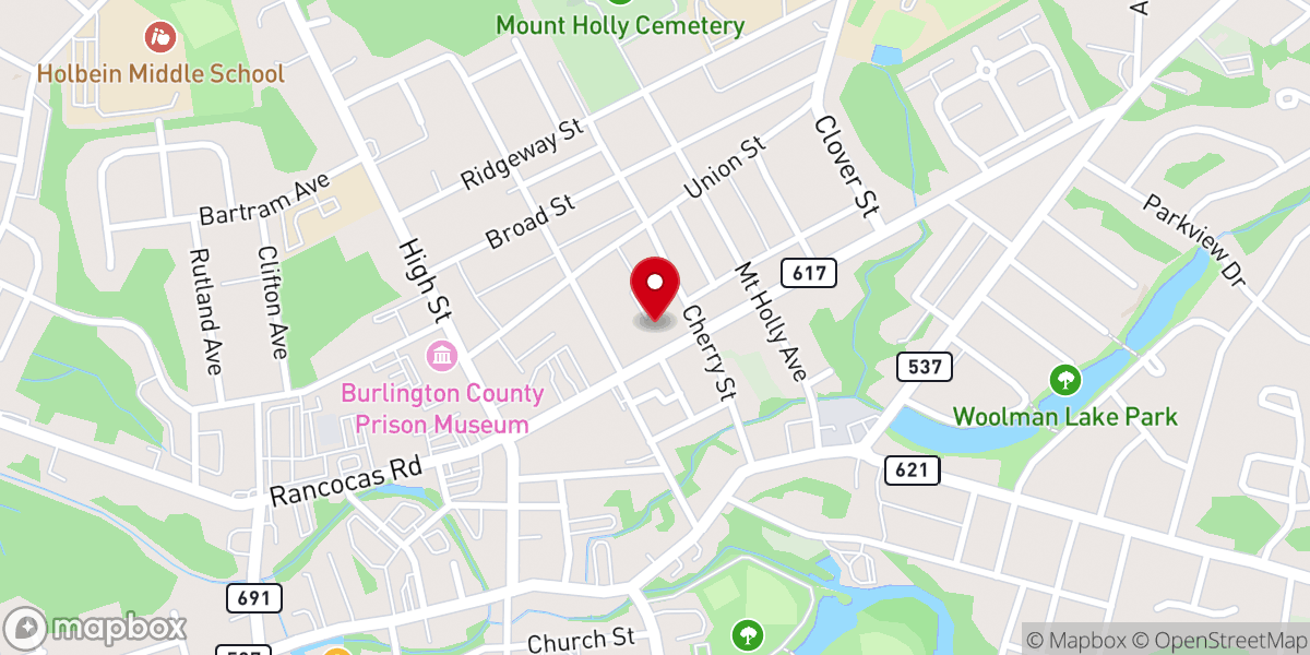 Map showing location of First Presbyterian Church - Food Distribution Center