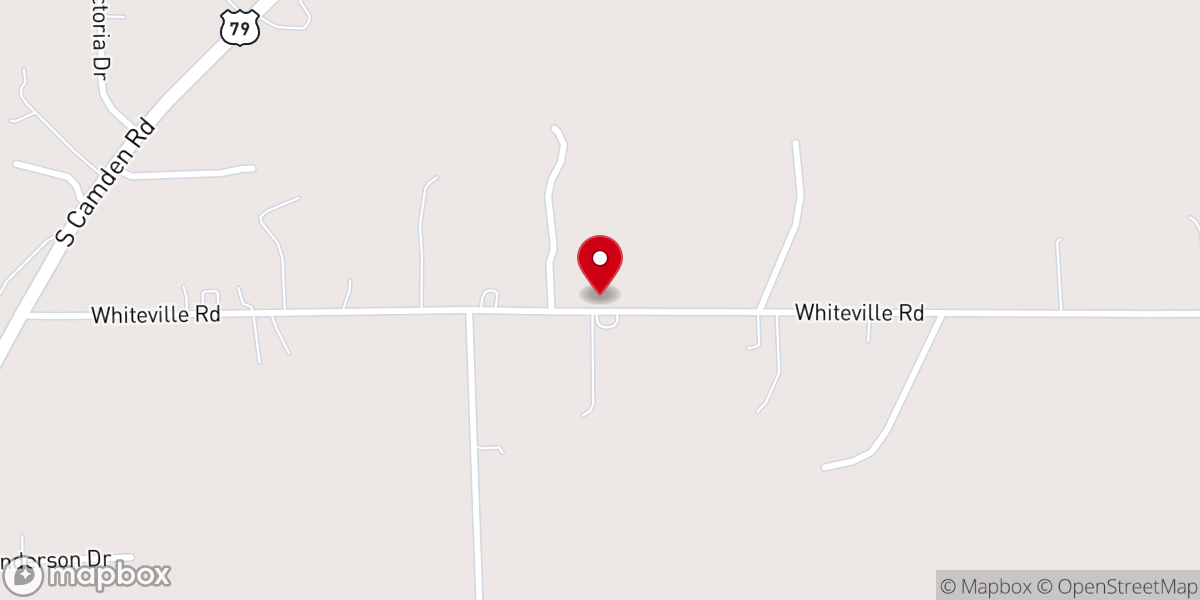 Map showing location of Whiteville Church