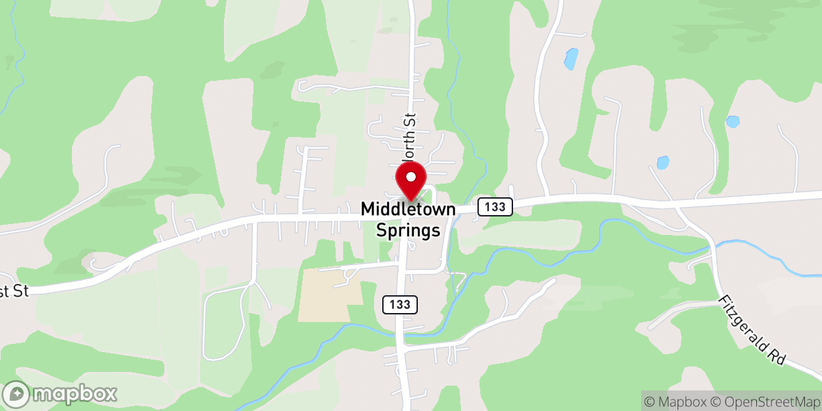 Map showing location of Middletown Springs