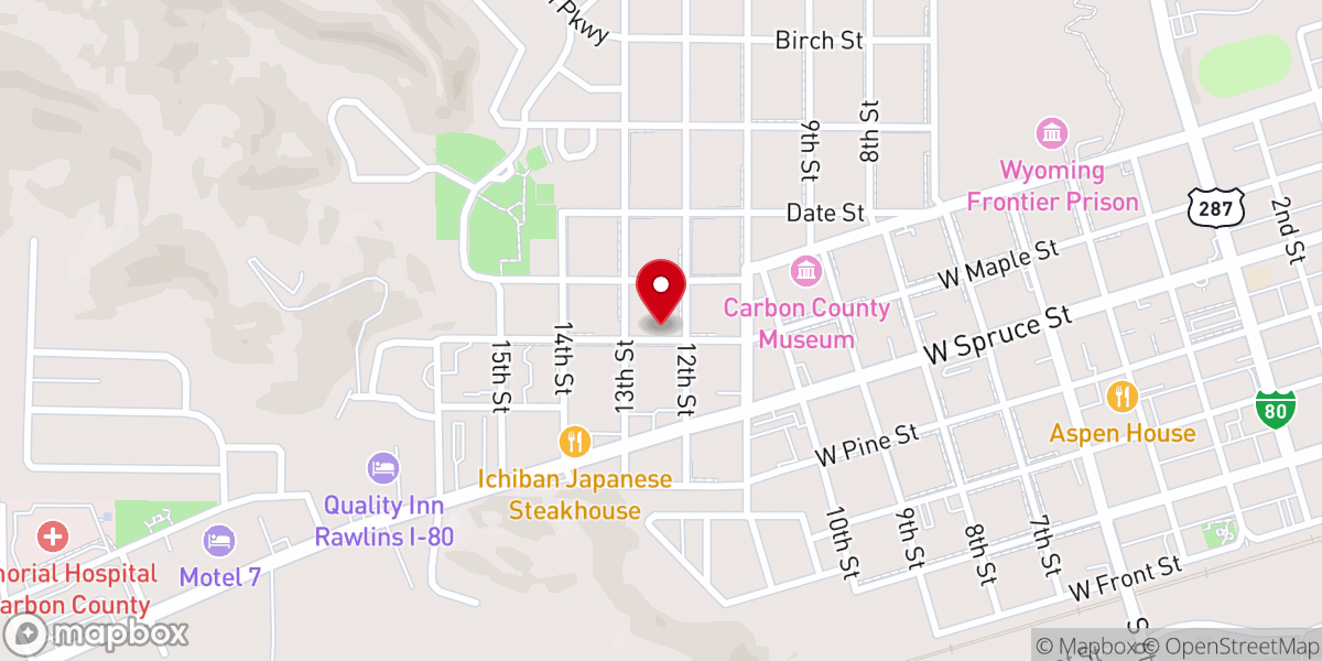 Map showing location of Chapel Car Bible Church
